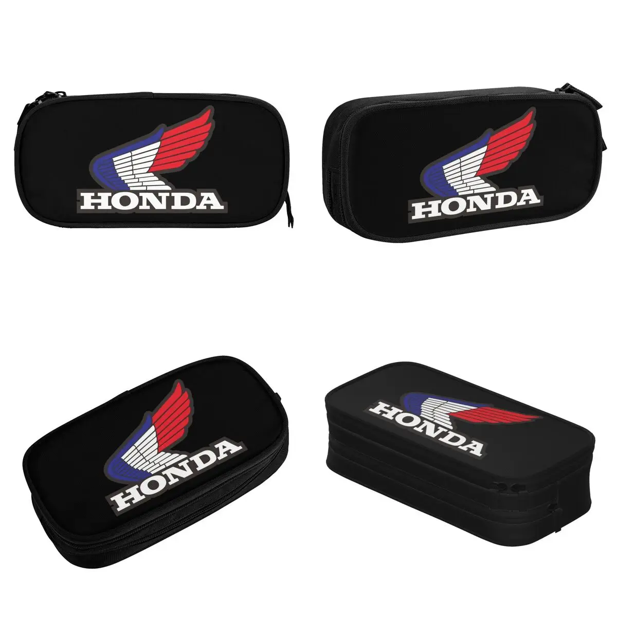 Creative Wings Motorcycle Hondaed Pencil Case Racing Pencilcases Pen Box for Student Large Storage Bag School Gift Stationery