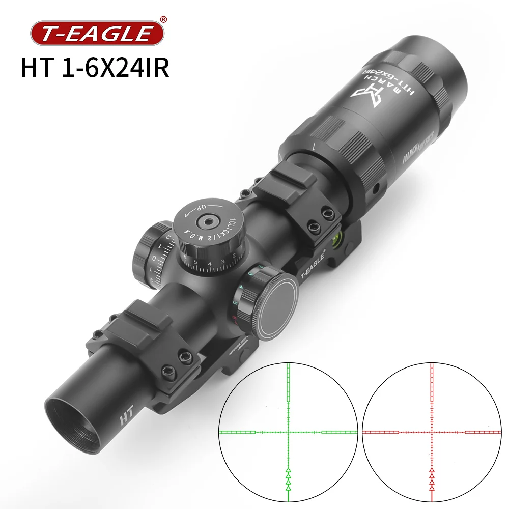 MARCH HT 1-6X24 IR Tactical Rifle Scope for AirGun Hunting Pneumatic Gun Telescopic Sight TF Optical Spotting Scope