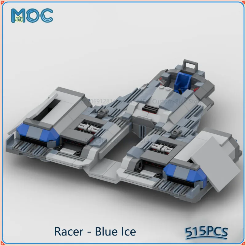 MOC Building Blocks Racer - Blue Ice Model DIY Assemble Bricks Space Display Creative Collection Educational Toys Gifts 515PCS