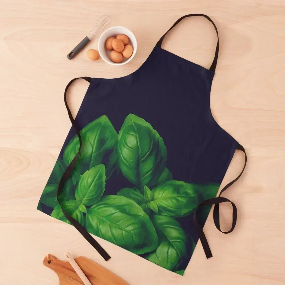 

Italian Basil Leaves | Fresh Herbs Photography Apron chef costume women's kitchens nail tech supplies Apron