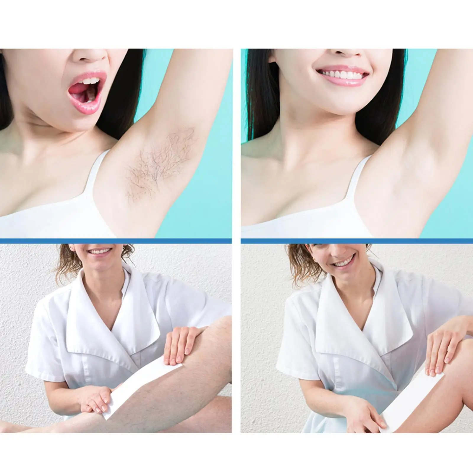 Wax Hair Removal Kit Cold Wax Strips for Body Facial Eyebrow Bikini Quick Depilation Solution for Women - view 4