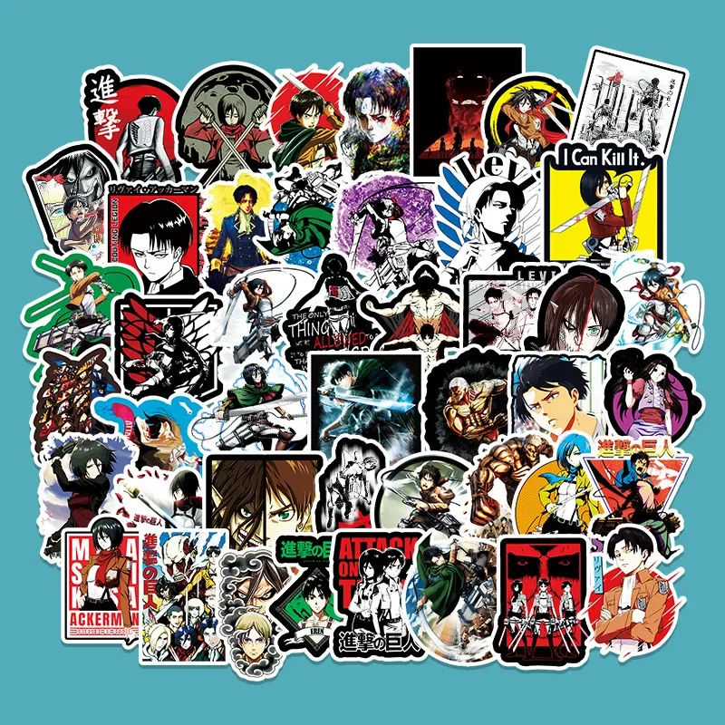 10/30/50PCS Eren Jaeger Mikasa Ackerman Armin Arlert Popular Anime Peripheral Suitcase Laptop Refrigerator Decorative Stickers