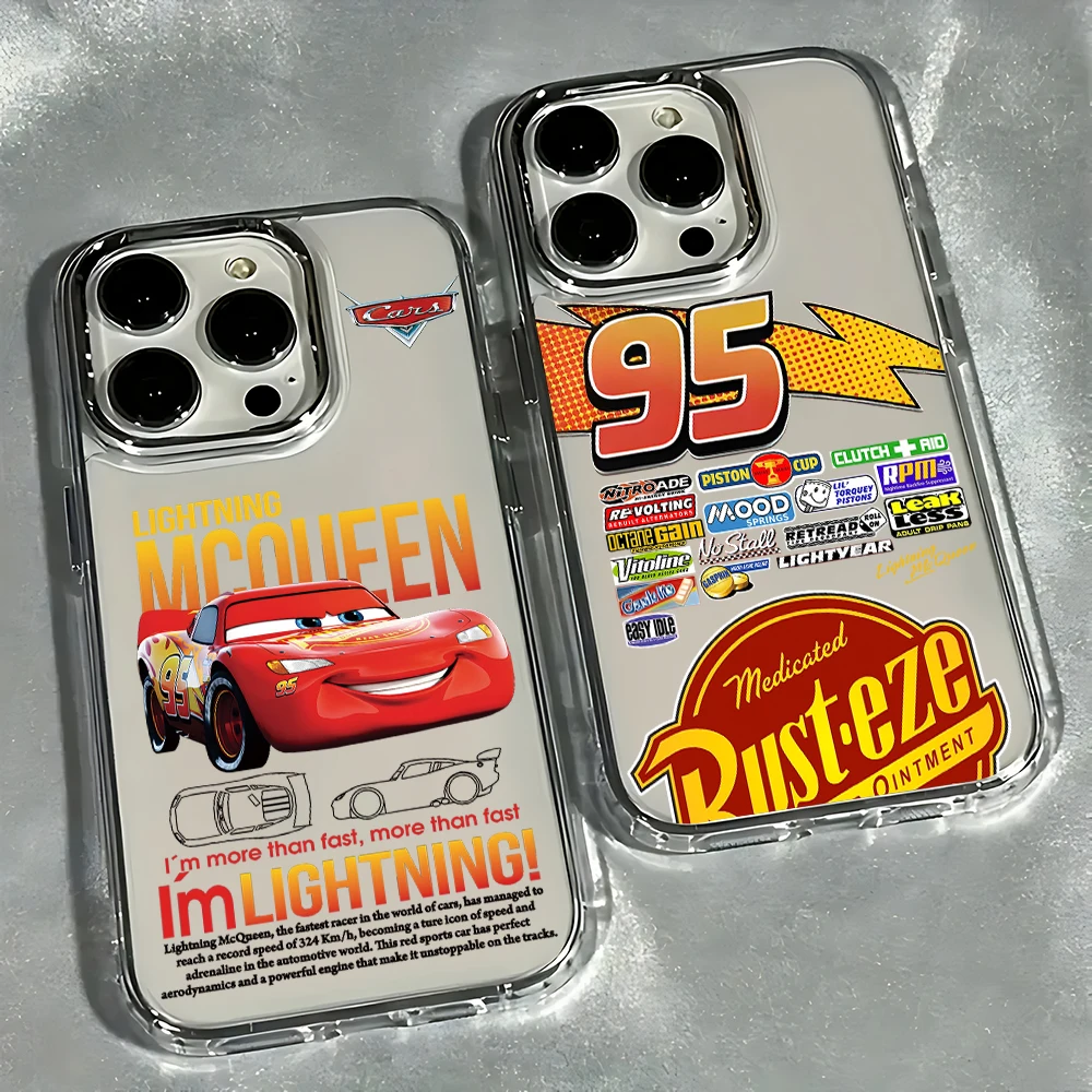 Funda de teléfono Cars Lightning McQueen 95 para iPhone 17 16e 16 15 14 13 12 mini Pro Max X XR XSMAX Air Plus, funda suave transparente