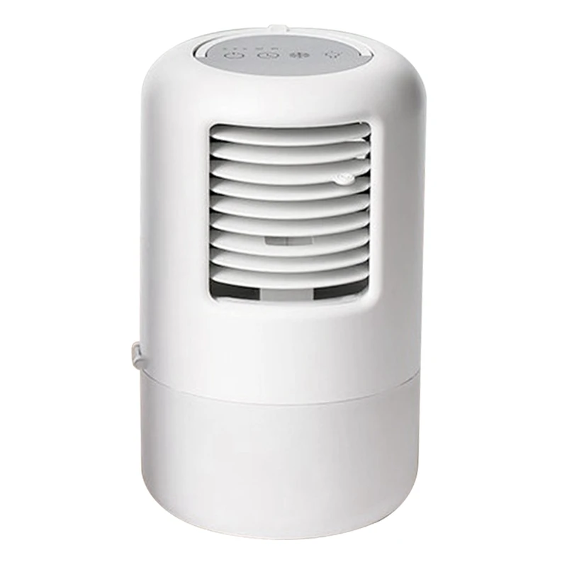 Ventilador de ar condicionado de mesa mini portátil recarregável escritório doméstico colorido luz ambiente spray ventilador