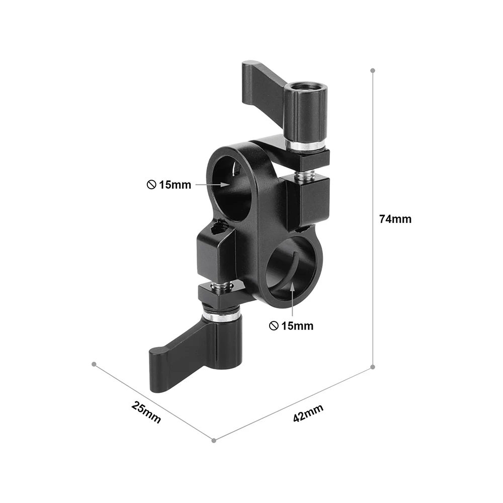 SZRIG 15mm zacisk prętowy 90 stopni adapter wiertła pręta do systemu DSLR Rig akcesoria do kamery studyjnej montowane na ramieniu