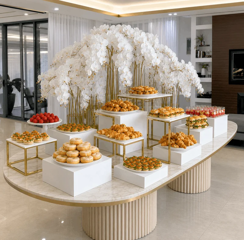 Acrylic Nesting Cube Column Rack Buffet Stand Food & Dessert Risers for Wedding Party Catering Display Multi-layered Organizer