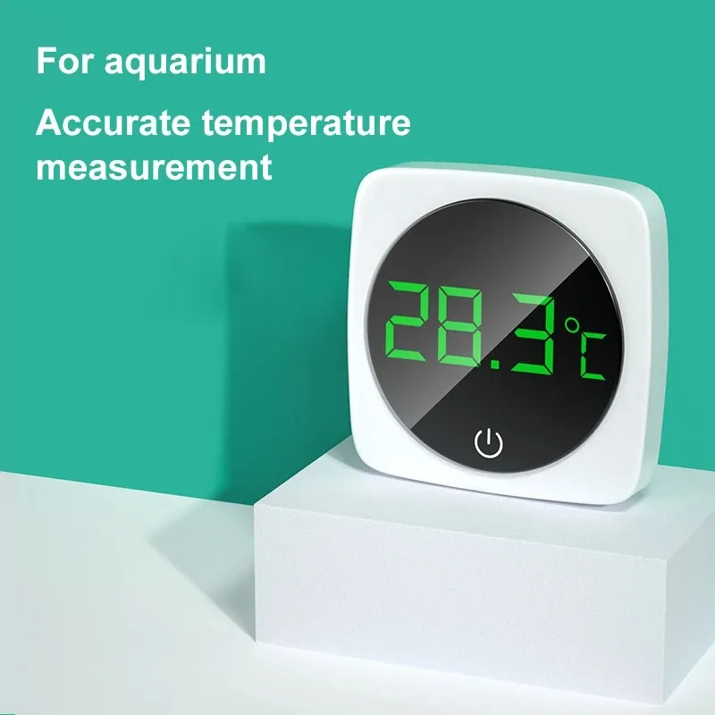 Aquarium Self-Adhesive Thermometer LCD Digital Fish Tank Mini Thermometers Large Screen Monitor Terrarium Temperature Meter0-60℃