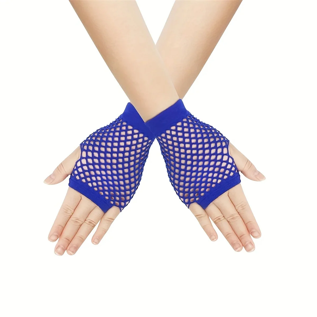 Solid Color High Quality Fingerless Short Fishnet Gloves Fishnet Black Fancy Party Dance Club Nylon Spandex Mesh Short Gloves