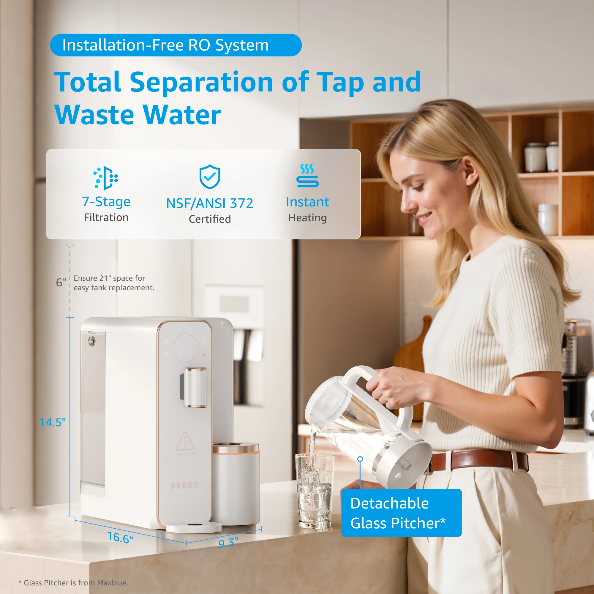 Private Label Countertop Instant Hot RO Water Purifier Installation Free Smart Reverse Osmosis Water Purifier Ro System