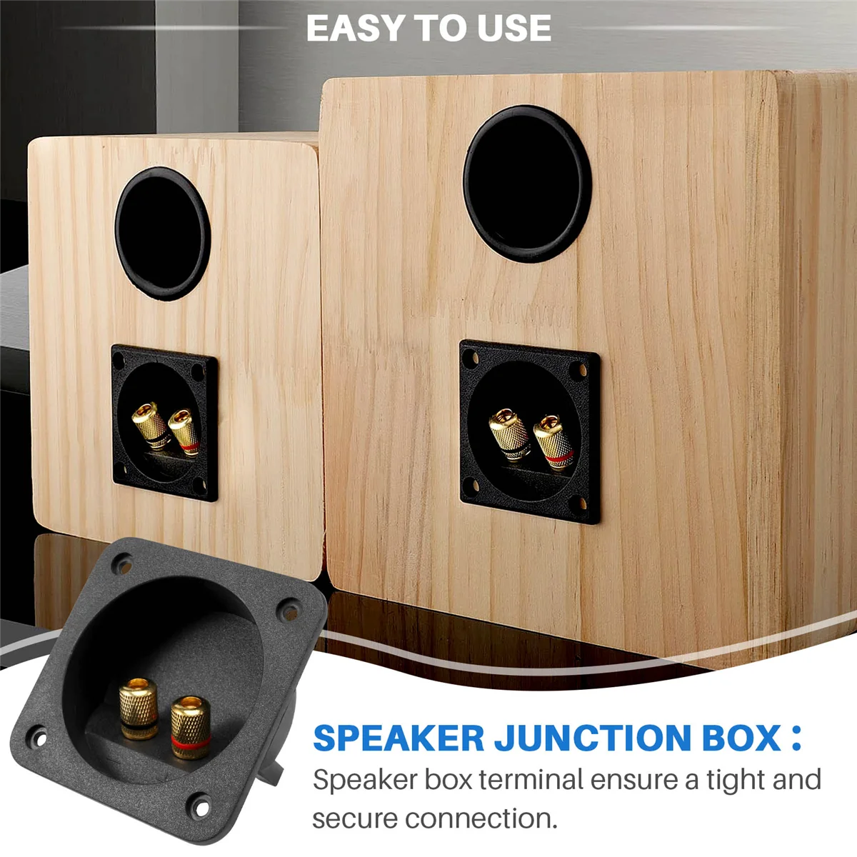 DIY 가정용 자동차 스테레오 나사 컵 커넥터, 서브우퍼 플러그, 양방향 스피커 박스 터미널 바인딩 포스트, 블랙 2 개