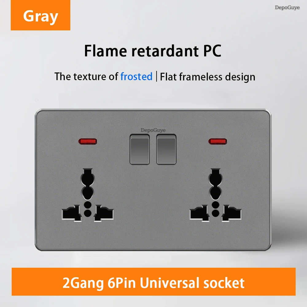 Variant: 2Gang 6Pin Gray