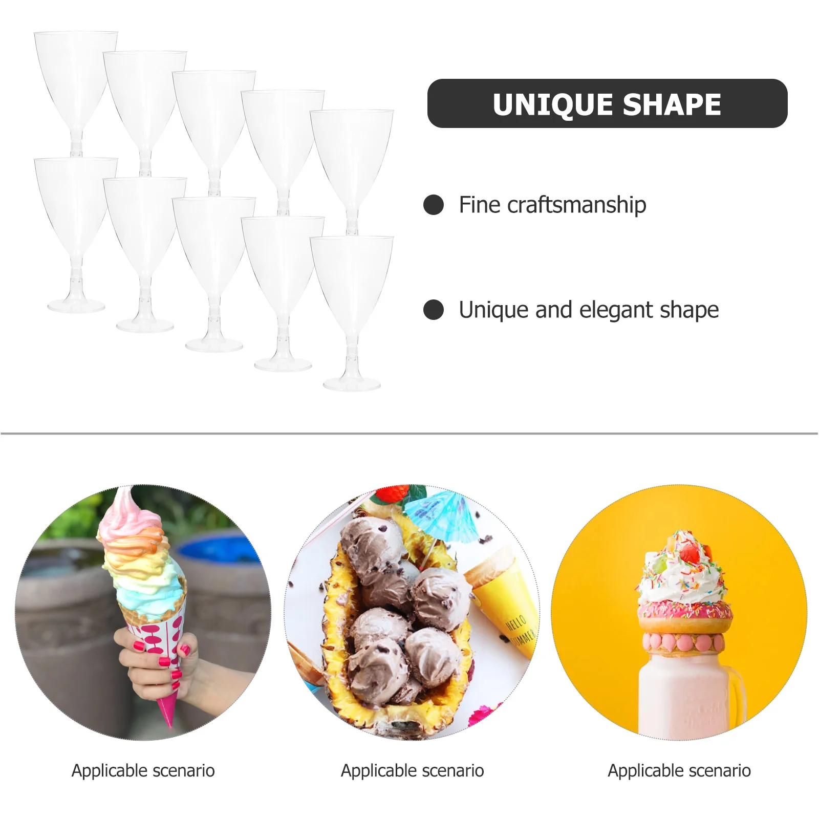 

25Pcs High Footed Wine Cups Unique Elegant Shape Party Cocktail Supplies Margarita Cups Delicate Cup Cup for Wine