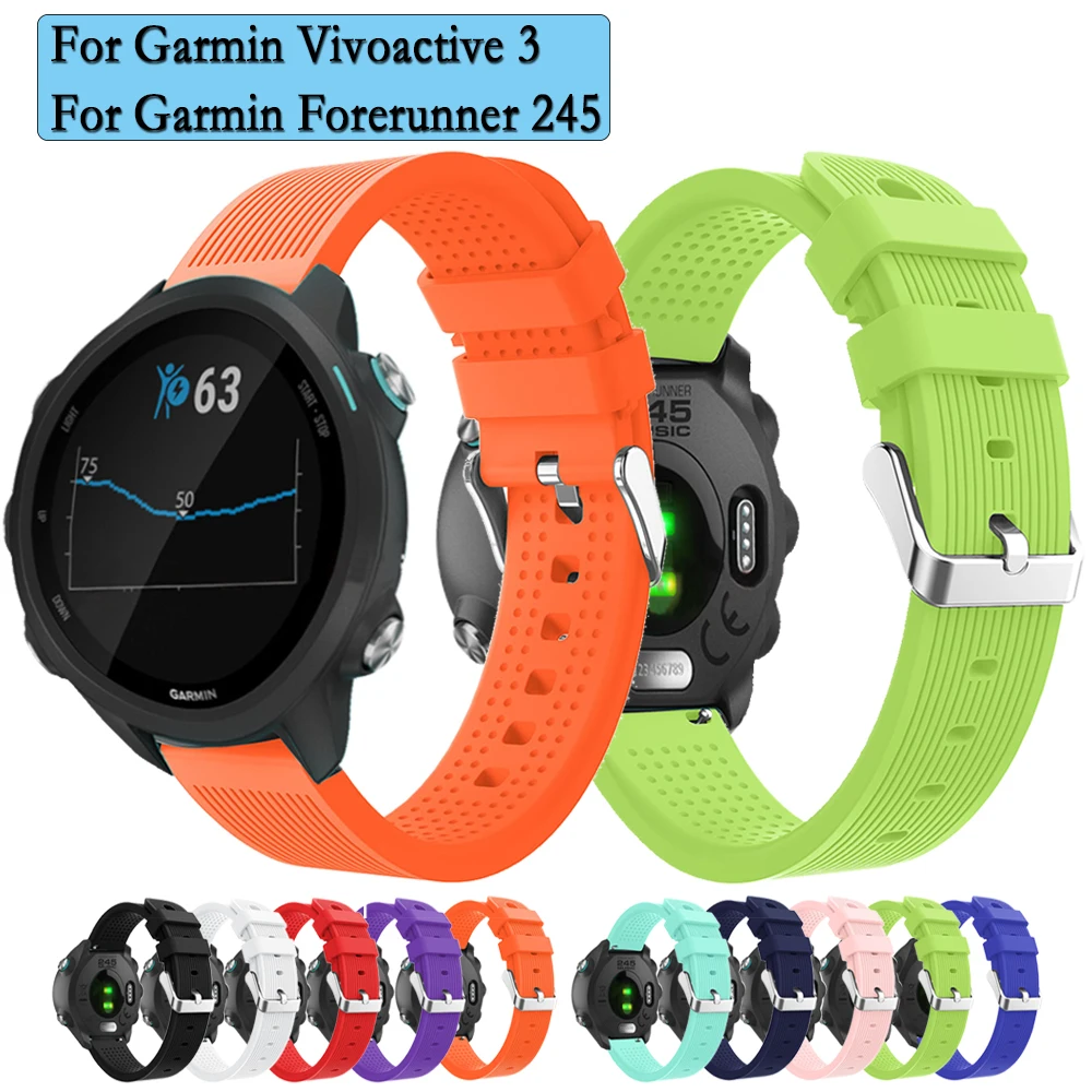 Per Garmin Forerunner 245 Silicone Smart Watch bracciale accessori per Garmin Vivoactive 3 cinturino regolabile Correa