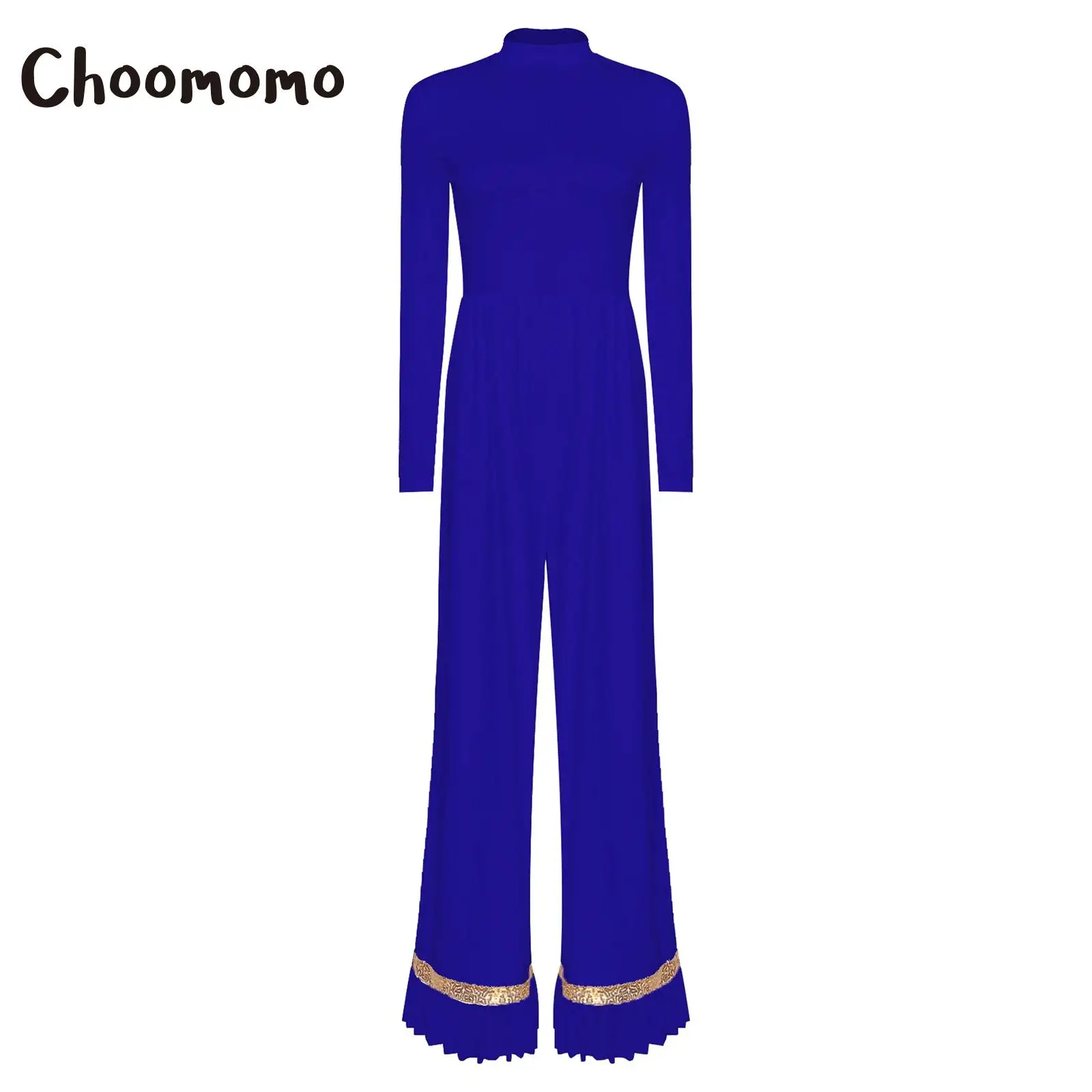 Pagliaccetti da chiesa per lode da donna, tuta intera con maniche lunghe e paillettes per abbigliamento da ballo per spettacoli di coro della chiesa