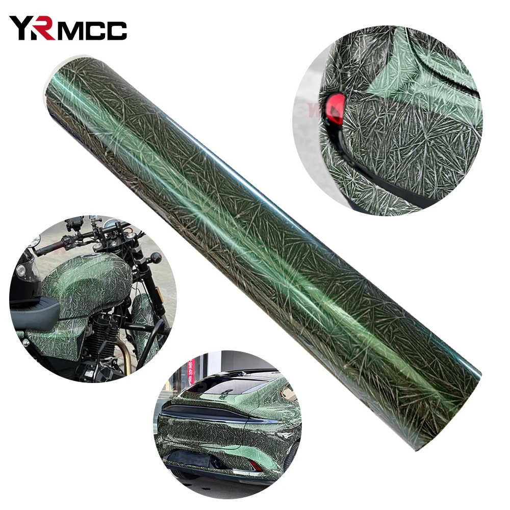 Car Stickers Ice Crack Green Color Change Film Vinyl Wrap Glossy Protector Wrapping Films Waterproof Sticker for Car Accessories