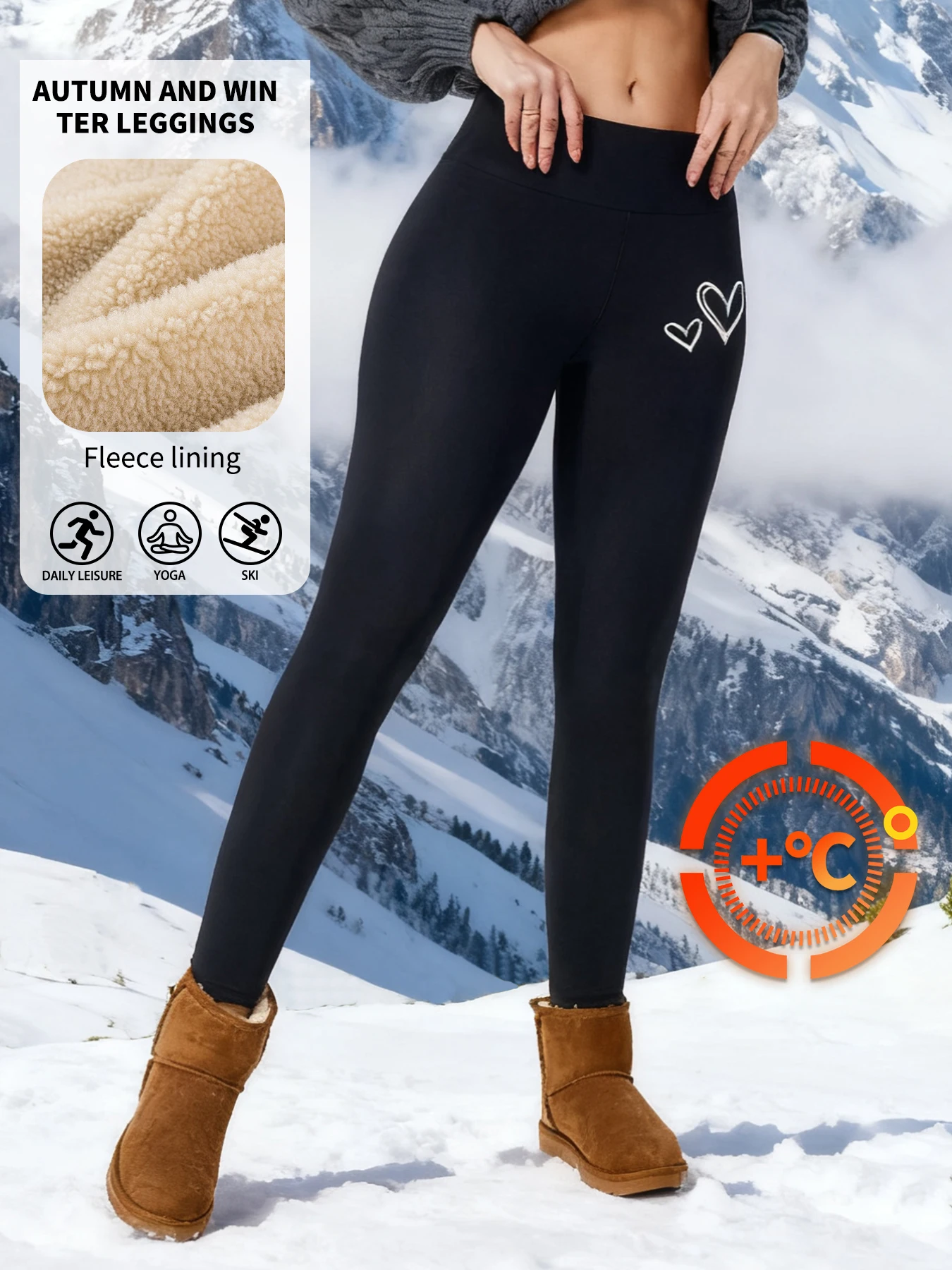 طماق للنساء، الخريف والشتاء، مبطنة بالصوف، عالية الخصر، أربعة اتجاهات قابلة للتمدد، للارتداء اليومي، التنقل، ملابس كاجوال، الرياضة، الجري، اللياقة البدنية، اليوغا #3