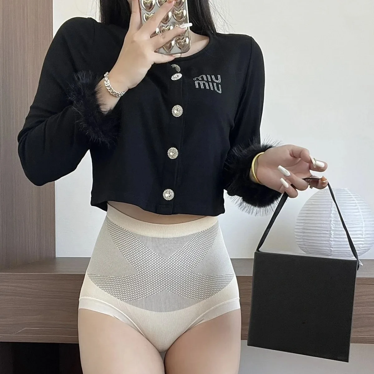 Women Mid-high Waist Panties Seamless Comfortable Tummy Light Shaping Panties Butt Lifter Body Belly Tightening Triangle Panties