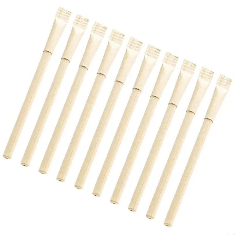 62KA 10PCS Paper Point Pens ، كتابة سلسة ، تجفيف سريع للتجفيف القابل لإعادة التدوير قلم حبر أنبوب الورق للطلاب للطلاب