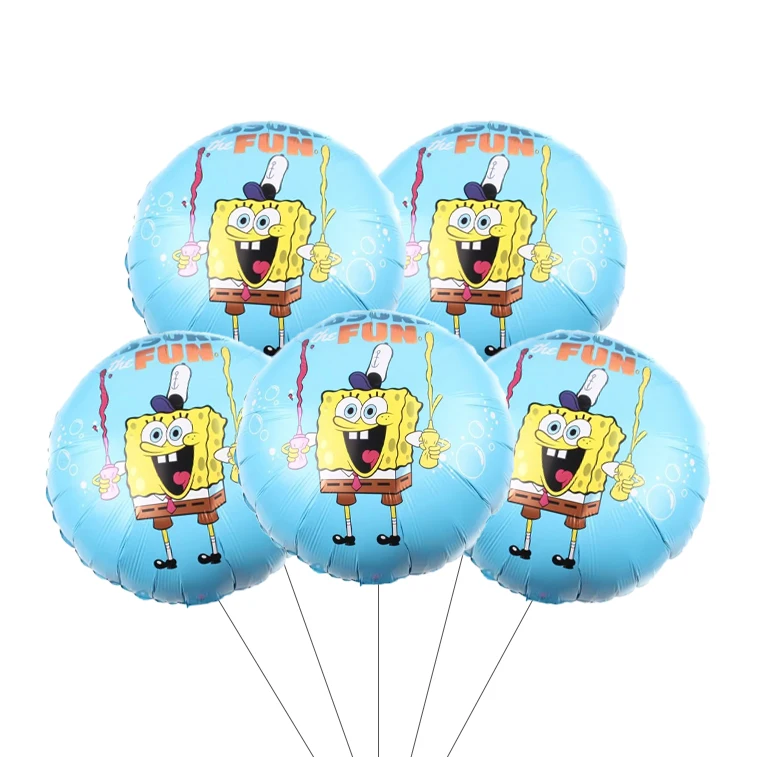 5 قطعة سبونجبوب سكوير بالون الهيليوم الكرتون مربع بالون مجموعة بالونات حفلة عيد ميلاد صبي فتاة استحمام الطفل لوازم الحفلات