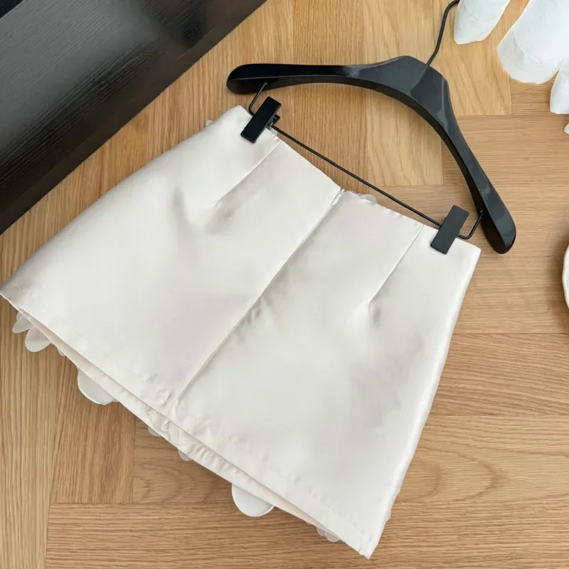 

Элегантные модные женские универсальные тонкие мини-юбки Ropa Mujer High Street 202, ранняя осень, женская короткая юбка с французскими 3D цветами