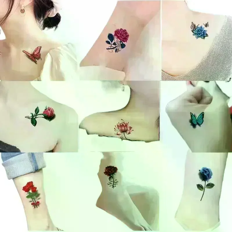 20 Sheets Waterproof Temporary Flower Butterfly Tattoo Stickers Women Fashion Art Sexy Removable Men Body Sticker Long-Lasting