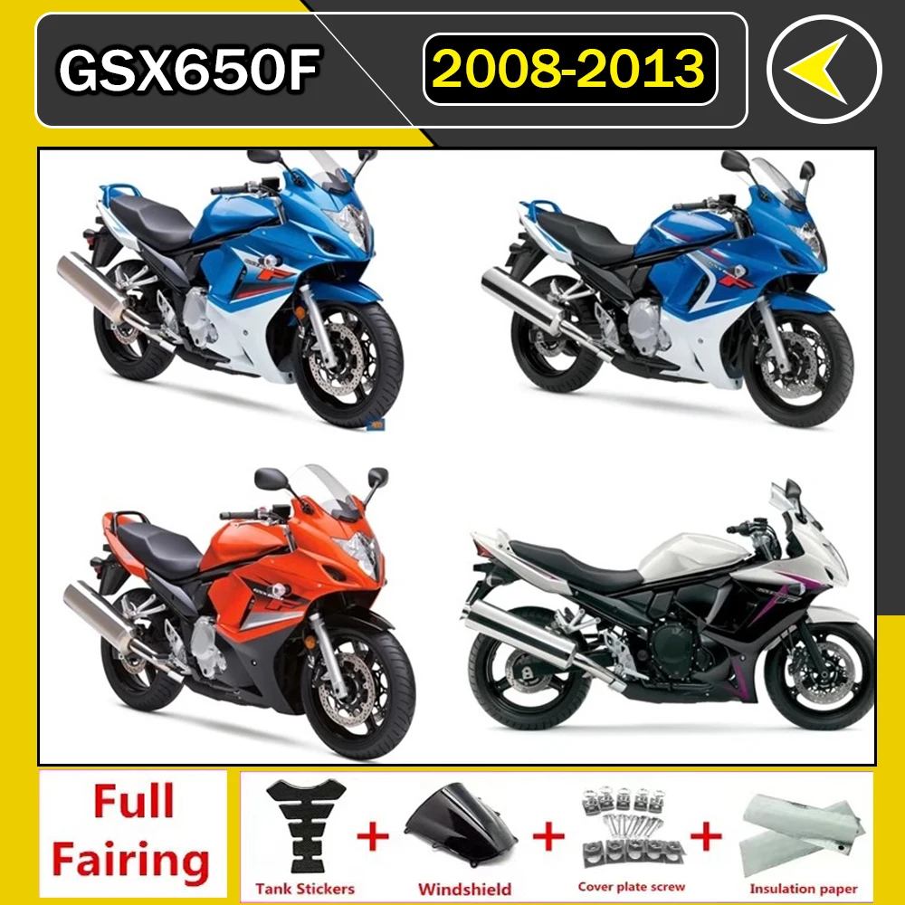 Motorcycle Fairings Kit for SUZUKI GSX650F 08-12 GSX 650F 2008 2009 2010 2011 2012 ABS White Blue Bodywork Set