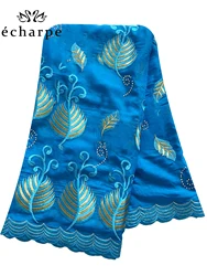 High Grade Fabric African Women Scarf Pashmina Turban Pray 100% Cotton Embroidered Shawl Wrap Muslim Party Hijab for Lady