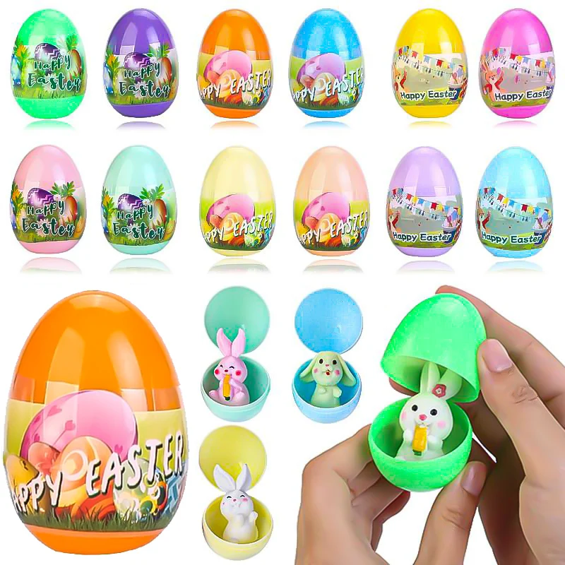 Children's Easter Doll Twisted Egg Blind Box Toy Mini Rabbit Simulation Eggshell Blind Box Pinch Doll Party Lottery Reward Toys