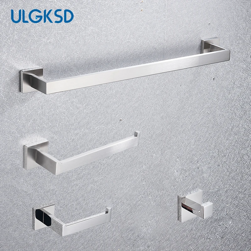 Набор хромированных принадлежностей для ванной комнаты из нержавеющей стали, полка для халата 40 см, вешалка для полотенец в ванную комнату, крючки, держатель для туалетной бумаги
