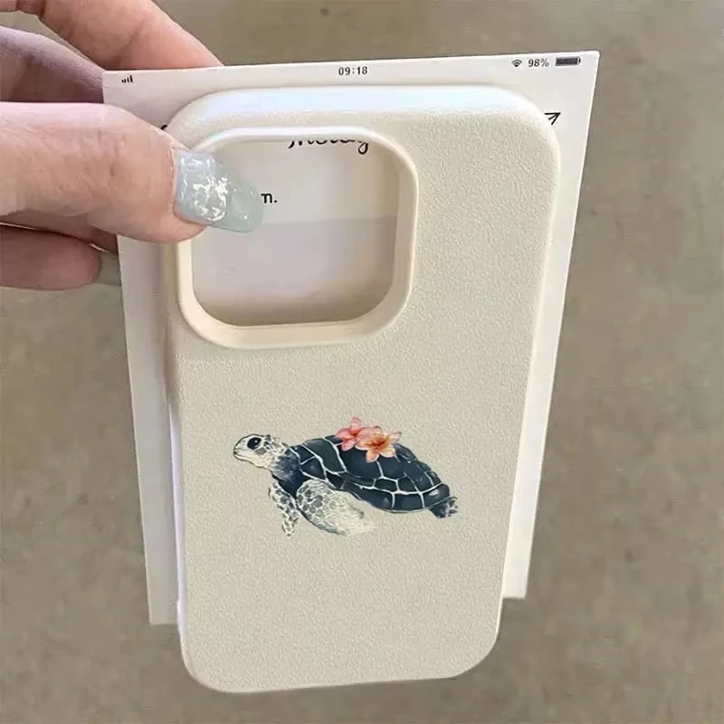 Custodia per telefono con motivo acquerello tartaruga marina floreale per iPhone 17 16 15 14 Pro Max 16 Plus 11 12 13 Pro 17 Cover morbida antiurto aerea