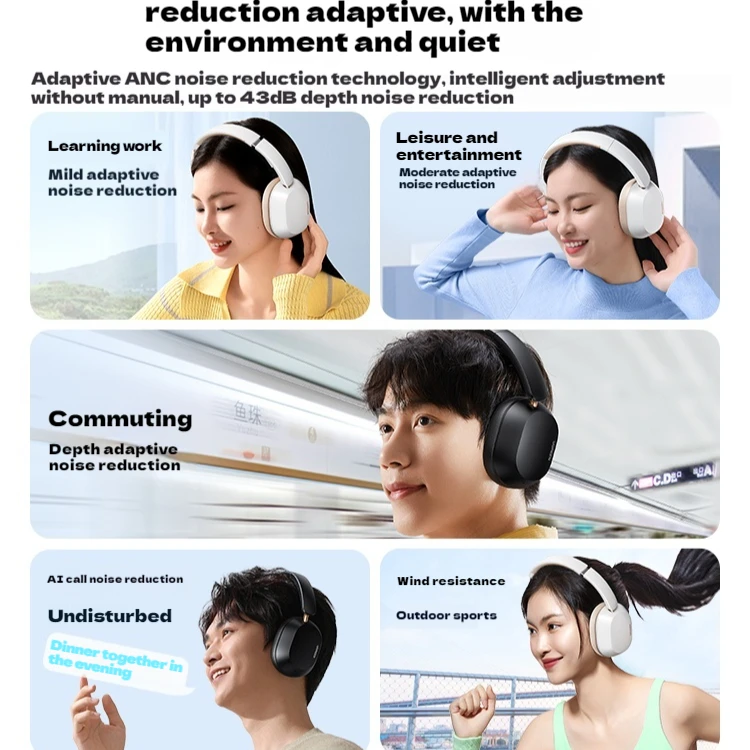 جديد UGREEN HiTune Max5c سماعات بلوتوث لاسلكية مخصصة إلغاء الضوضاء النشطة مرحبا الدقة الصوت سماعة الرأس