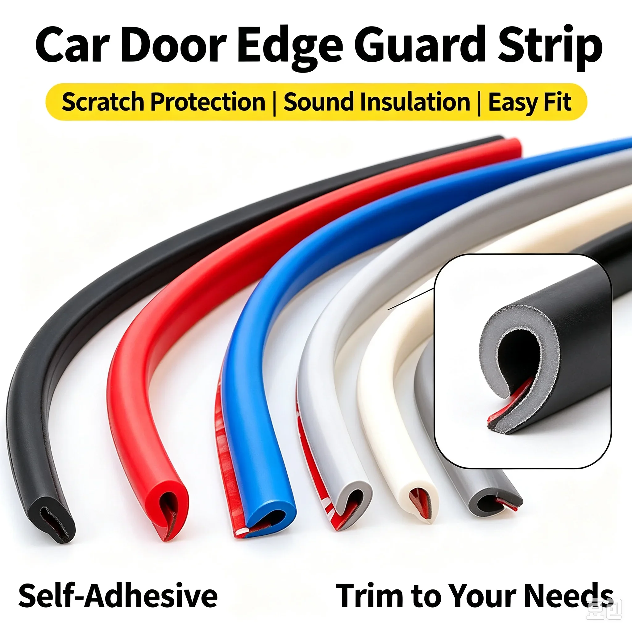 Car Door Edge Moulding Trim Universal Rubber Styling Scratch Protection Guard Strip