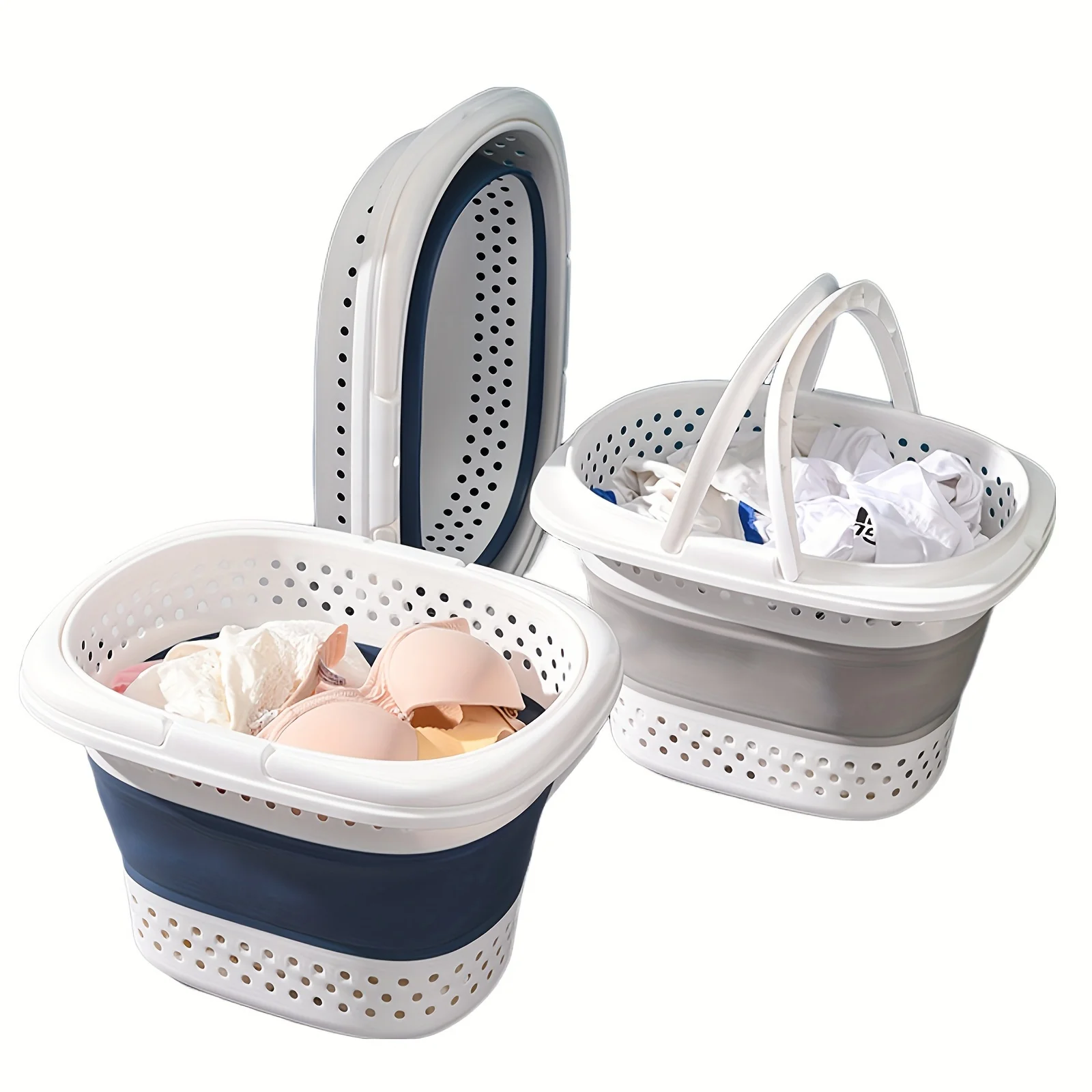 18L/4.76Gla Folding Laundry Basket Household Wall-mountable Laundry Storage Basket Suitable For Bathrooms And Laundry Rooms