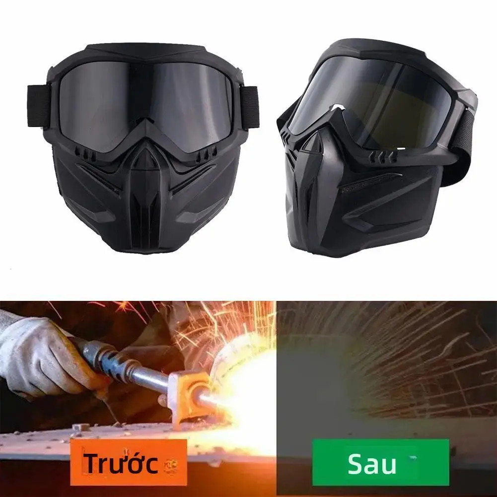 Welding Protective Face Guard Anti-strong Light Radiation Face Mask Detachable Electric Welding Integrated Heat-insulating Mask