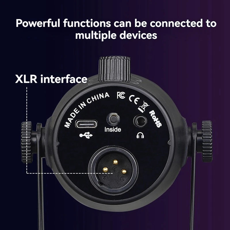 Metal USB/XLR Dynamic Wired Microphone MIC MV7 Microphone for Podcasting Recording Live Streaming Gaming-WDL