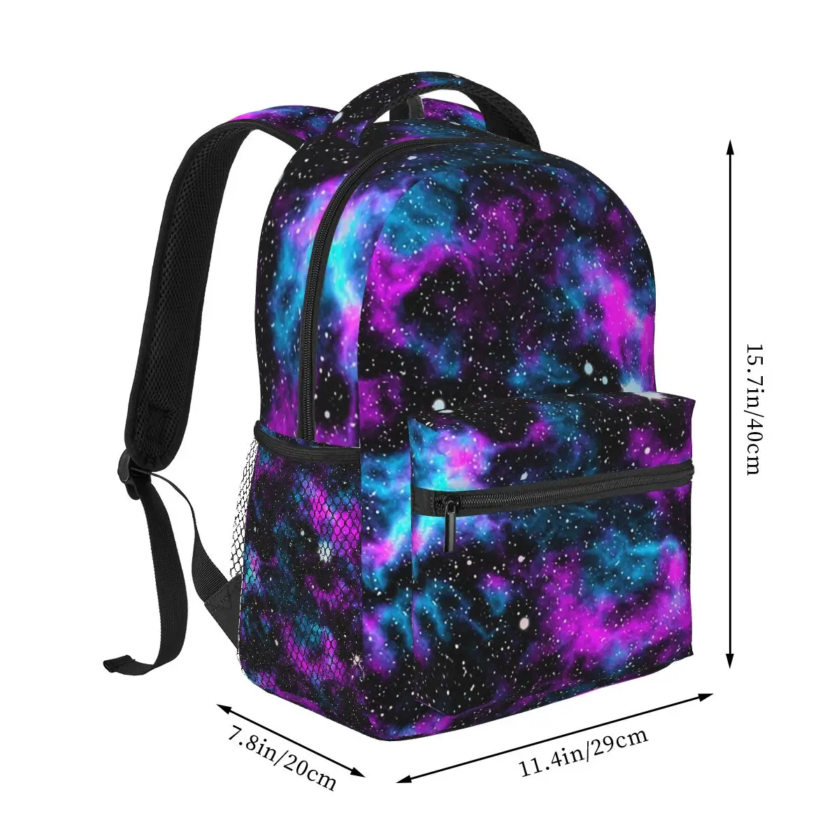 Purple And Blue Galaxy Backpacks Boys Girls Bookbag Children School Bags Cartoon Kids Rucksack Shoulder Bag Large Capacity