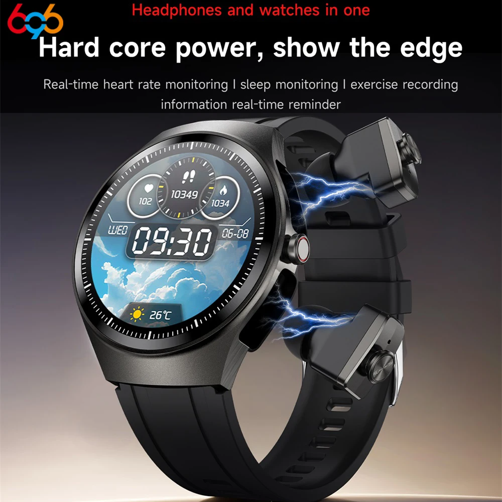 Heart Rate Health Monitoring Smartwatch With Built-in Headphones Music 1.43-inch AMOLED HD Screen Men's Watch Women Sports Modes