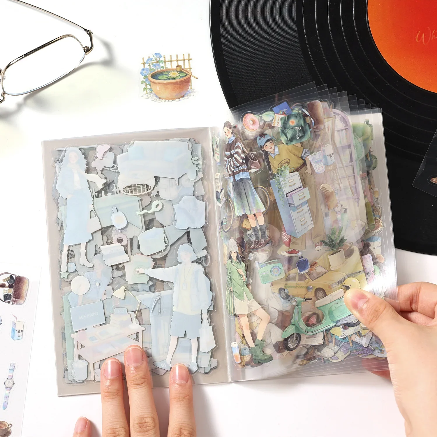 20pcs Cute Youth Daily Life Journal Sticker Book High Aesthetic Stickers for Scrapbooking Adhesive Stationery Supplies