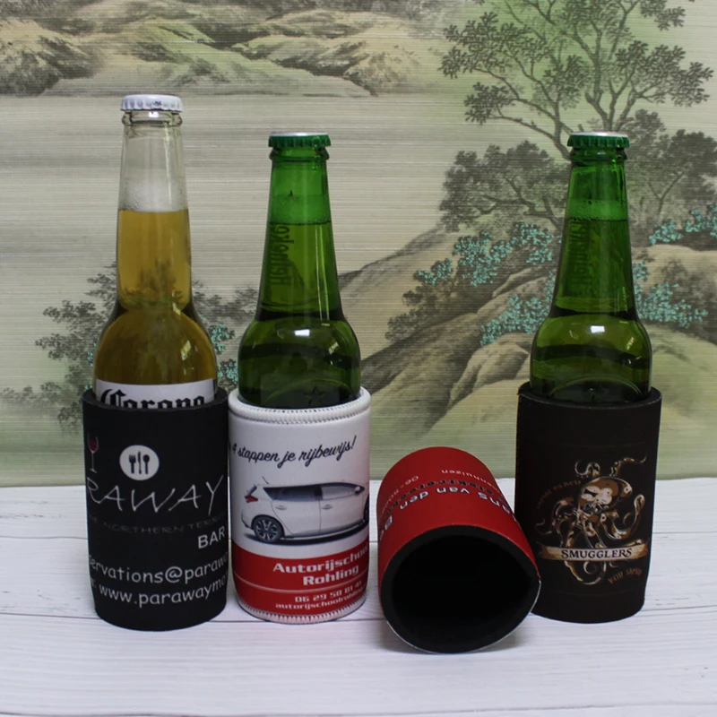 50pcs Slim Size Stubby Holder Custom With Your Logo Print fit for 330ml Heineken Beer Bottle Cooler Bag For Some Slim Bottle