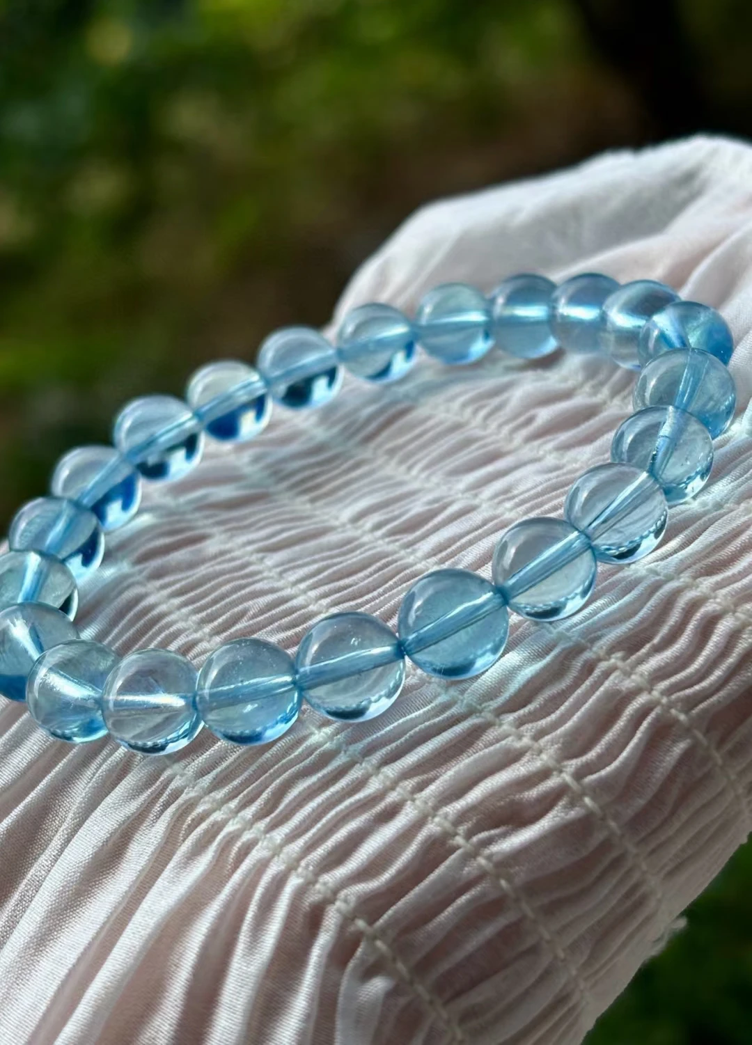 Natural Deep Blue Aquamarine Round Beads Bracelet 8.6mm Women Men Gift Fashion Brazil Deep Blue Aquamarine Jewelry AAAAA