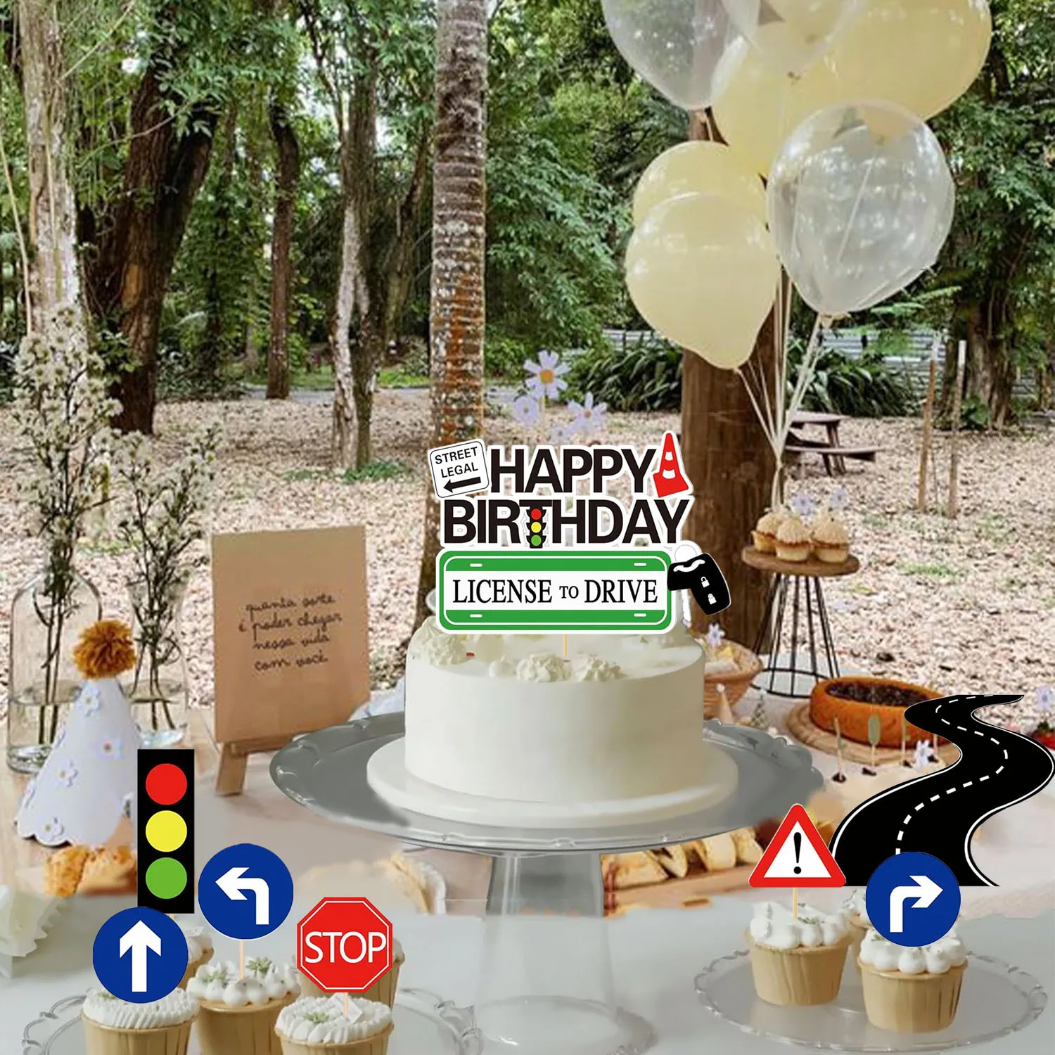 Führerschein-Kuchenaufsatz, neue Fahrer-Kuchendekorationen, Kuchenaufsatz zum 16. und 17. Geburtstag zum Feiern neuer Fahrer – Detail 6