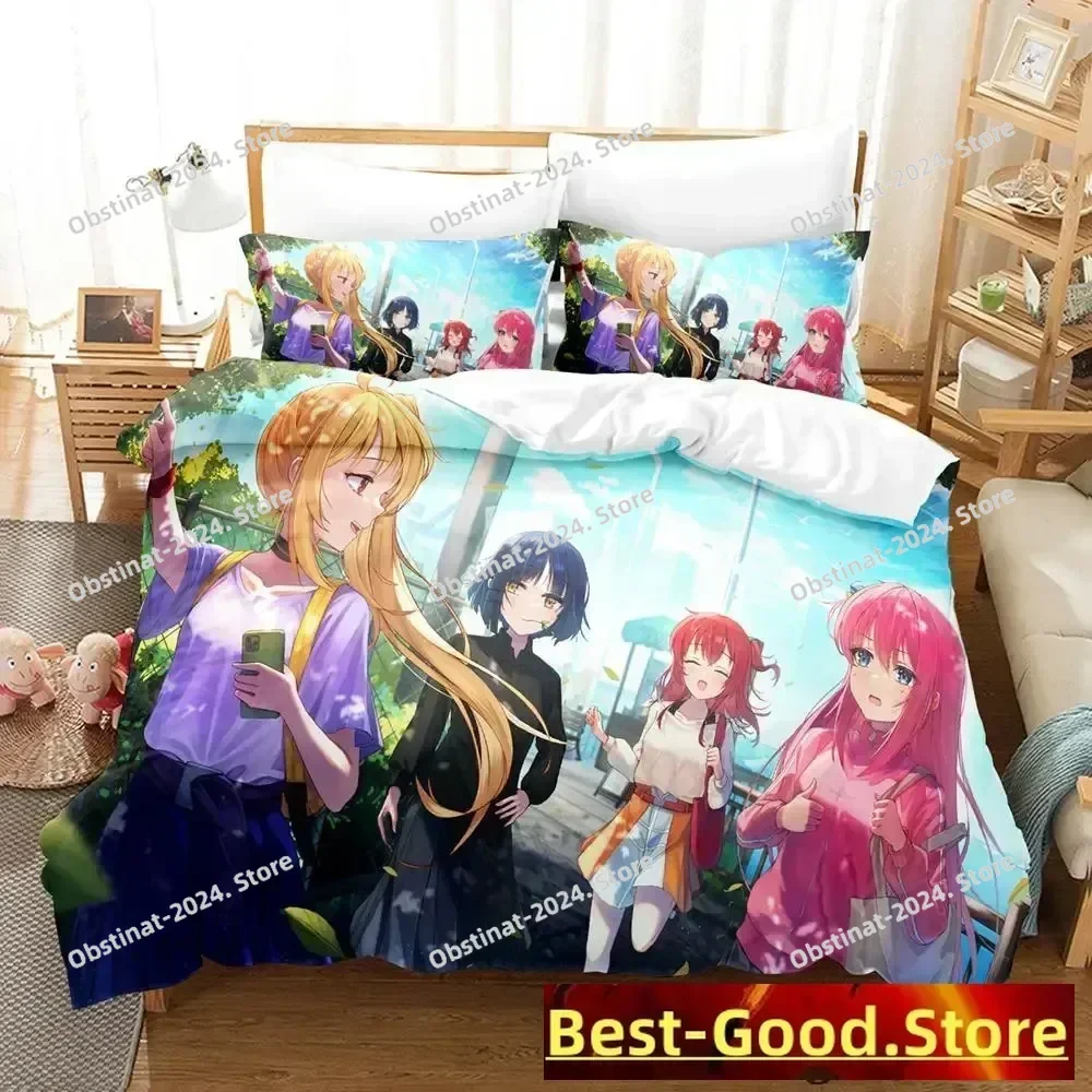 Gotou Hitori Single Twin Bedding Set Printed Bed Set With Pillowcase Bed Duvet Cover Soft Single Double Queen Super King Size