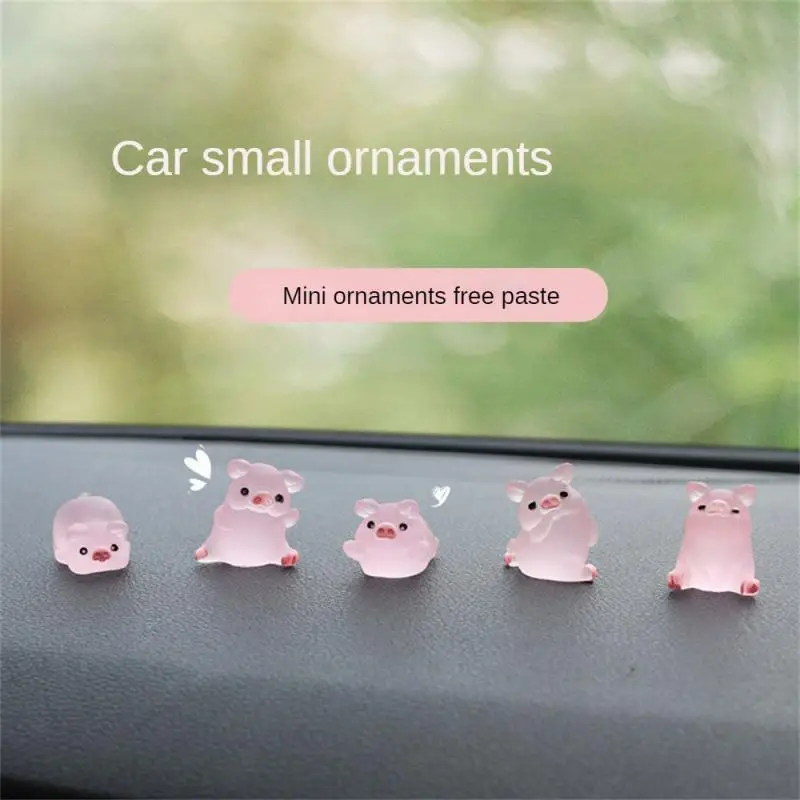 Piggy Doll Ornaments Car Rearview Mirror Decoration Electric Vehicle Decoration Cartoon Car Ornaments Center Console Piggy Doll