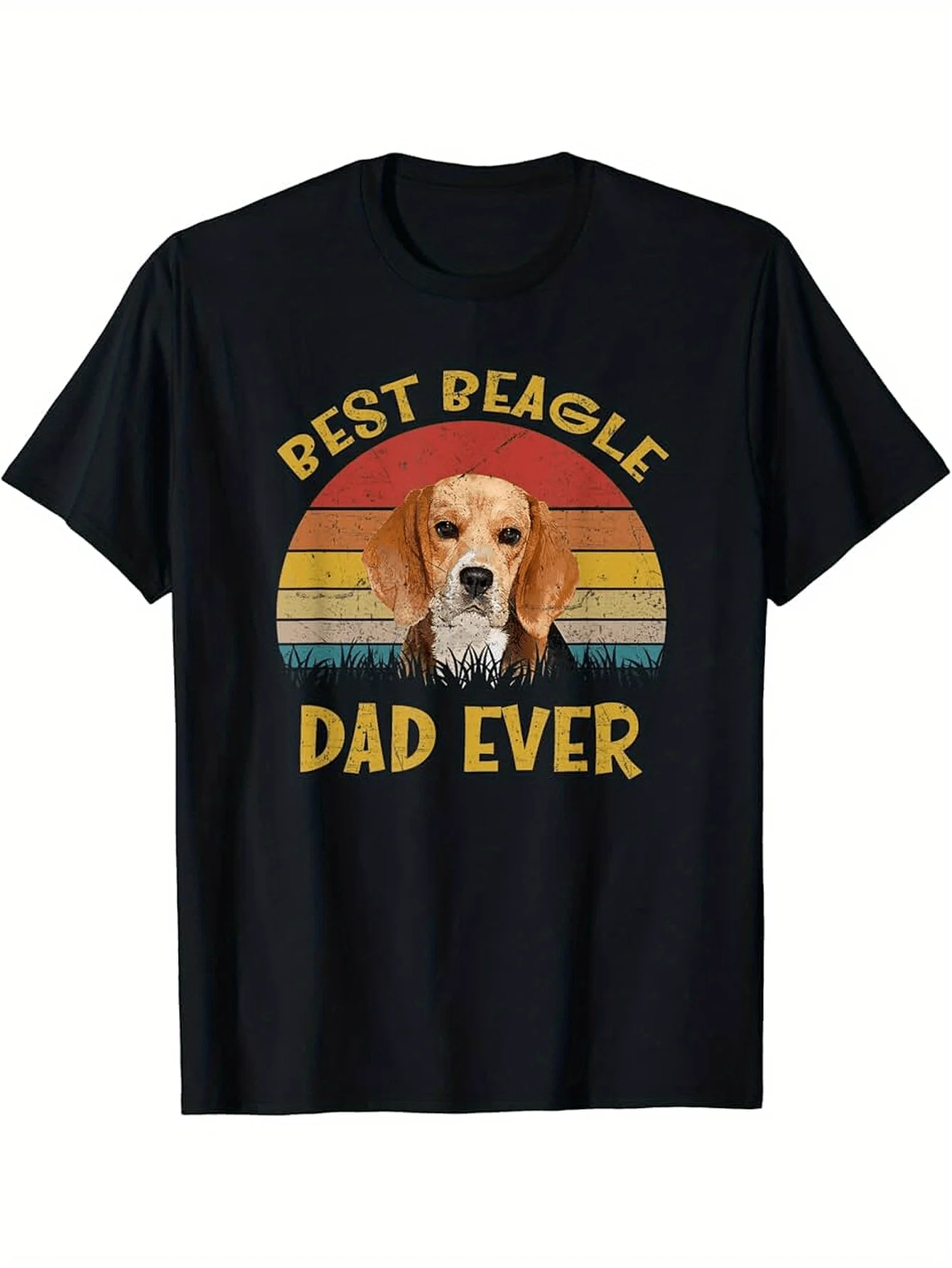 أفضل تي شيرت Beagle Dad Retro Pattern مصنوع من أي وقت مضى، مناسب لمحبي الكلاب بأكمام قصيرة