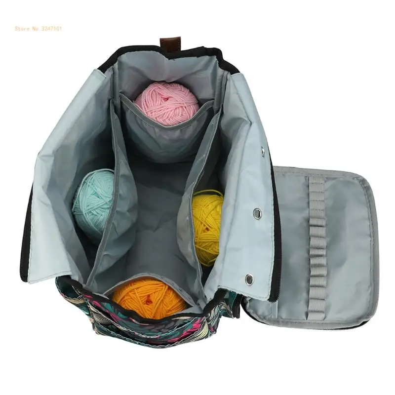 Portable Knitting Bag DIY Yarn Storage Crochet Hook Needles Knitting Tote Basket for Yarn Balls Sewing Supply Dropship