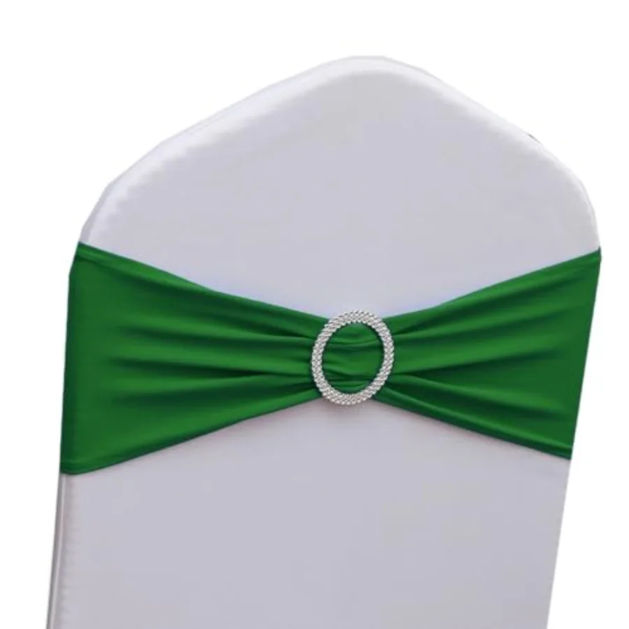 

Изумрудные чехлы-накидки на стулья, 100 шт., из спандекса, для рождественских приемов, банкетов, тематических вечеринок, декоративные ленты и банты для стульев
