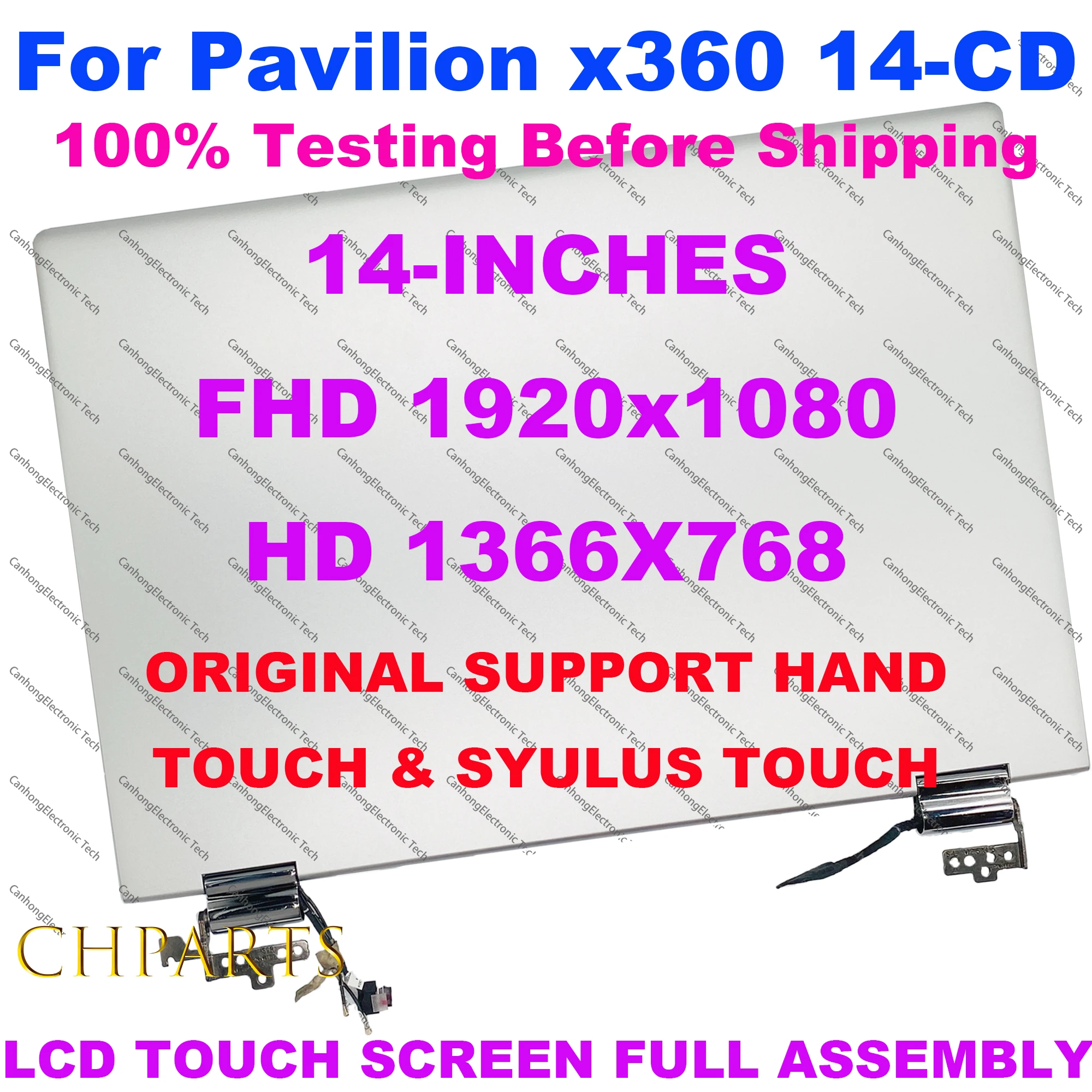 14 "Màn Hình Cảm Ứng LCD Bộ Số Hóa Hoàn Toàn Hội Dành Cho Laptop HP Pavilion X360 14-CD 14-cd0002nx 14M-CD0001DXFHD L20551-001 L18192-001