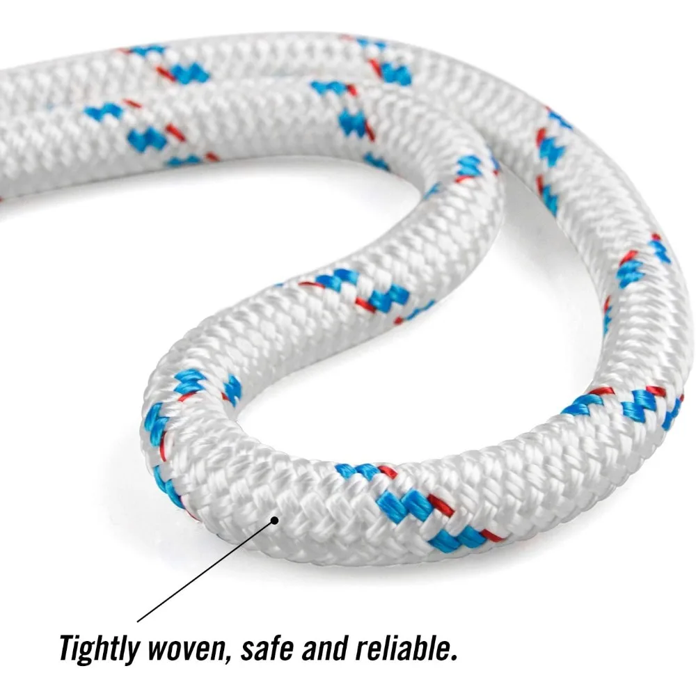 CQDouble Braid Rope, 5/8 inch by 150 feet, Weather Resistant Polyester Material, can be Used as Climbing Rope, Boat Rope