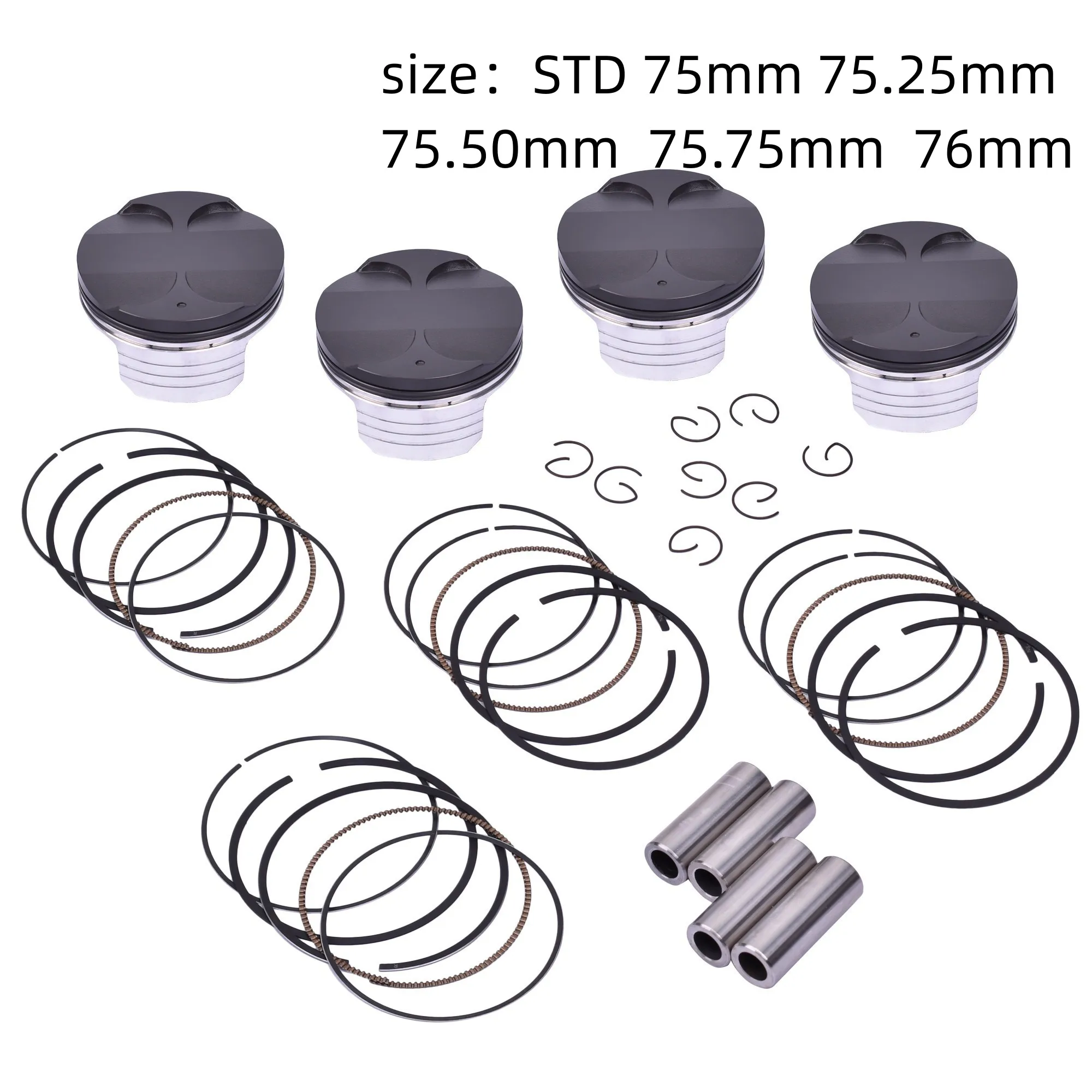 75mm-76mm For Honda CBR954 MV9 CBR1000 2004-2007 CBR 1000 954 STD +25 +50 +75  Pin 17mm Motorcycle Piston Rings Kit