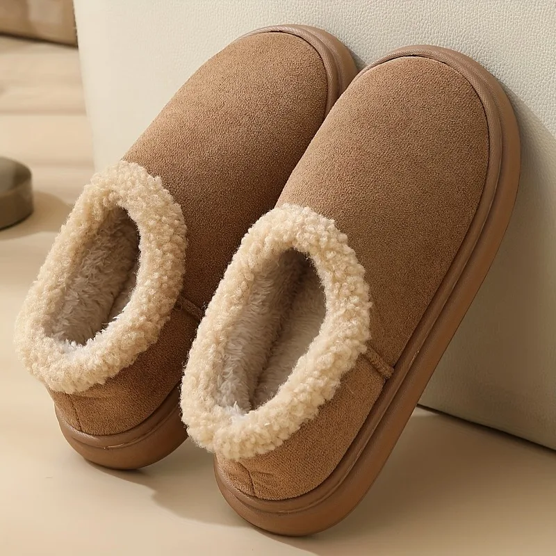 الشتاء أزياء المرأة رقيق سميكة سوليد عارضة أحذية سميكة سوليد داخلي المضادة للانزلاق ودافئة مع بطانة الفراء الأحذية